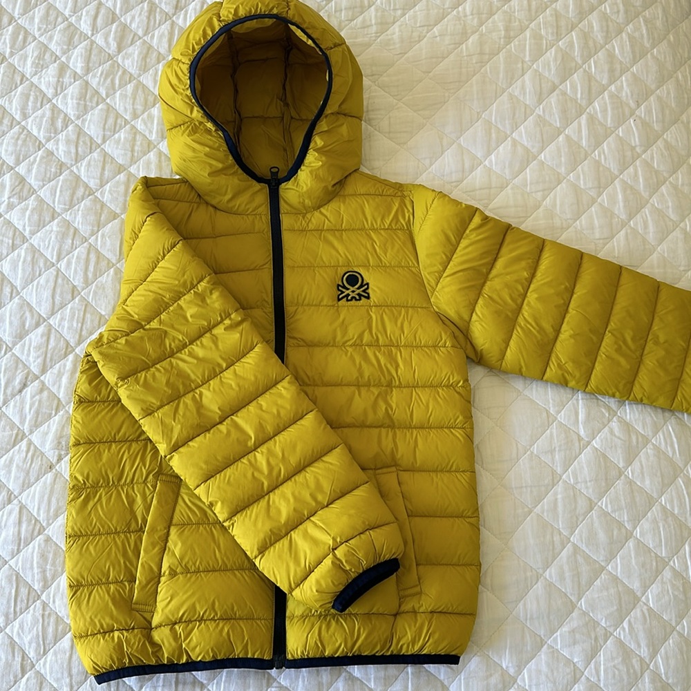 United Colors of Benetton Kids light puffer jacket Yellow Size 10-11 - Picture 2 of 11